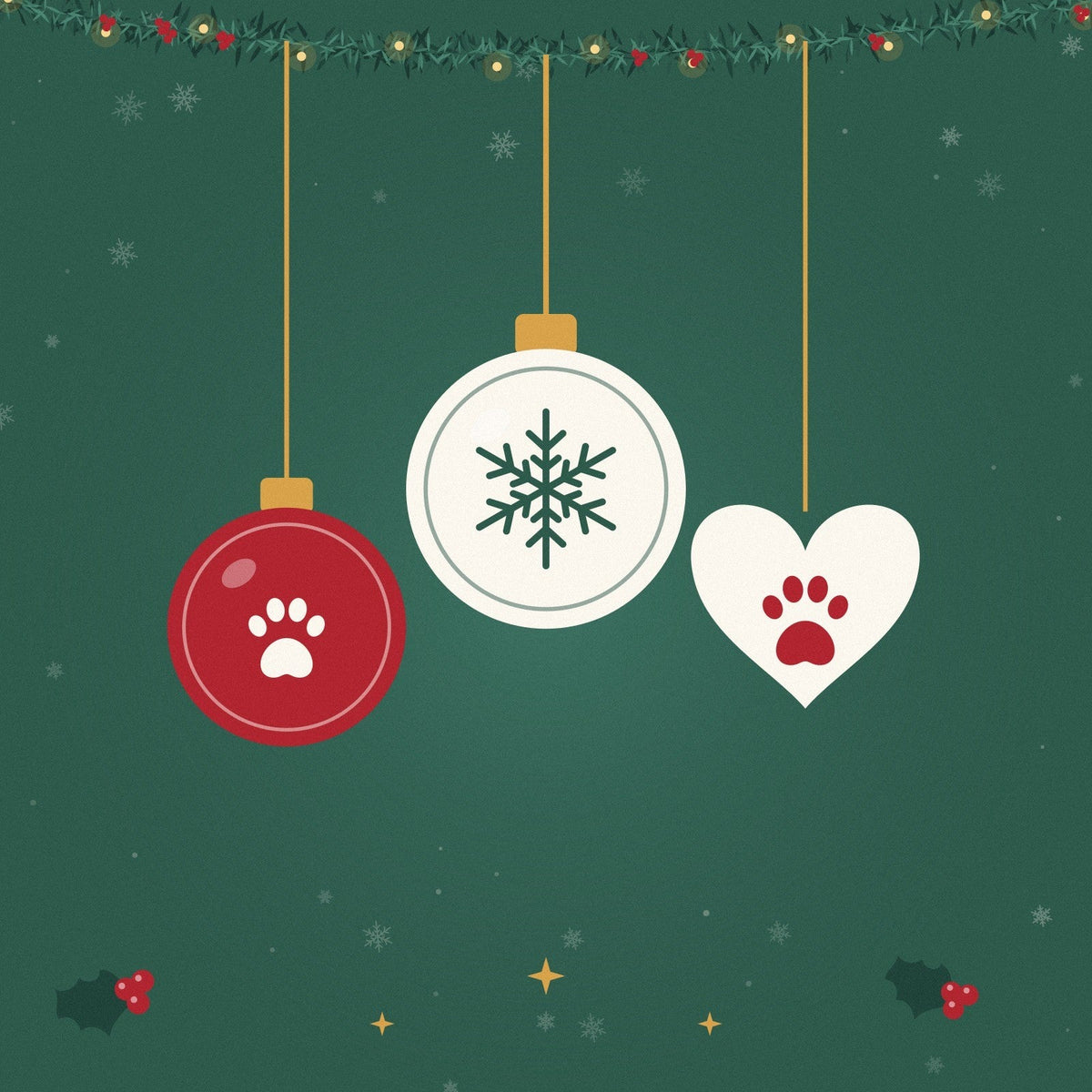 SantaPaws ceramic dog ornaments