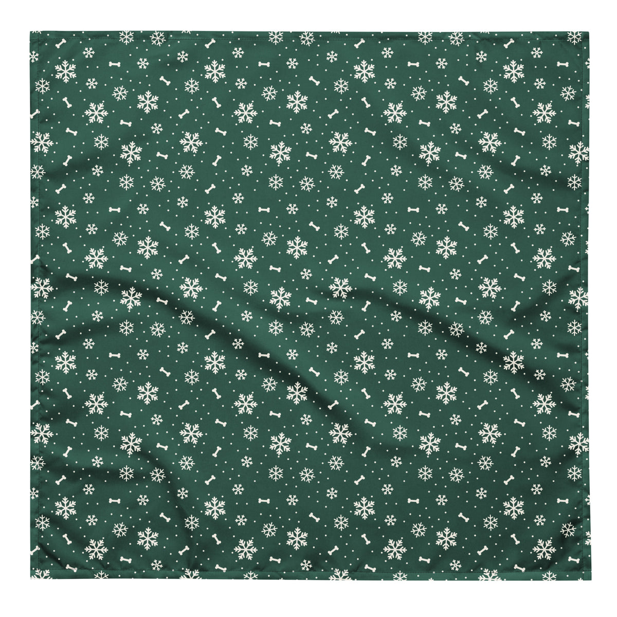 Winter Snowflake Dog Bandana – Large, laid flat