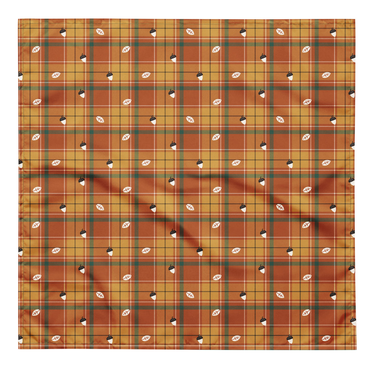 Harvest Plaid Thanksgiving Dog Bandana – Large, laid flat