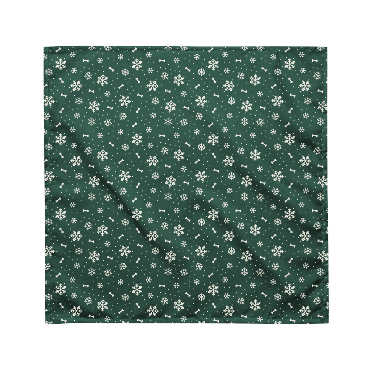Winter Snowflake Dog Bandana – Medium, laid flat