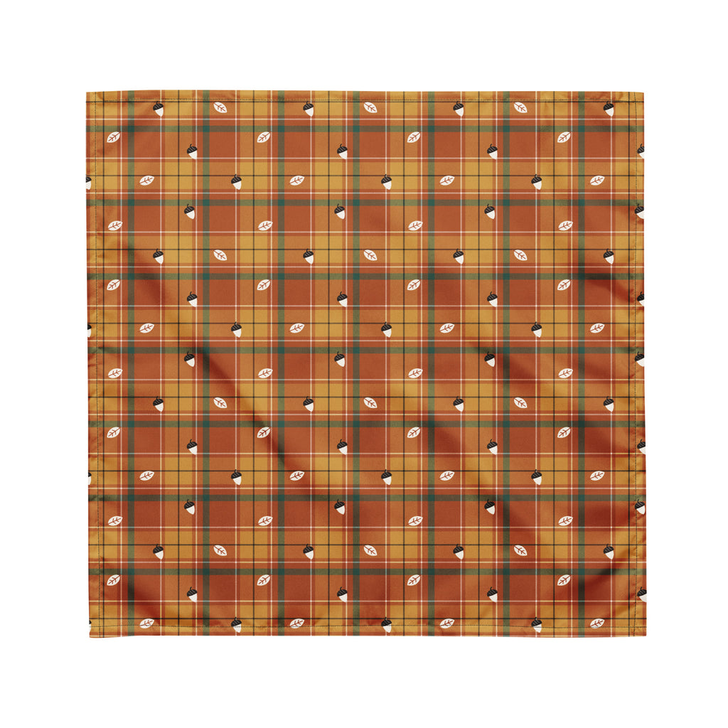 Harvest Plaid Thanksgiving Dog Bandana – Medium, laid flat