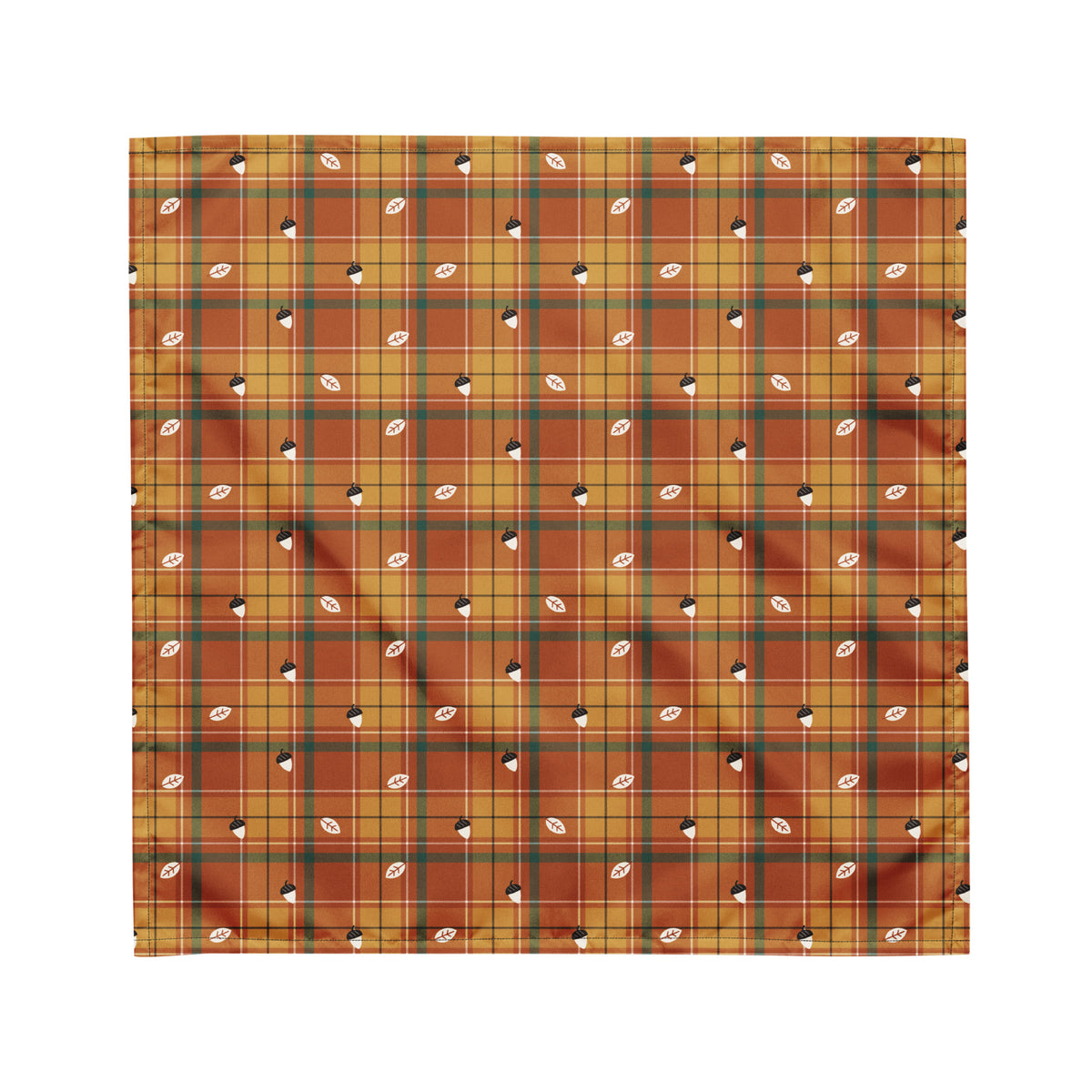 Harvest Plaid Thanksgiving Dog Bandana – Medium, laid flat