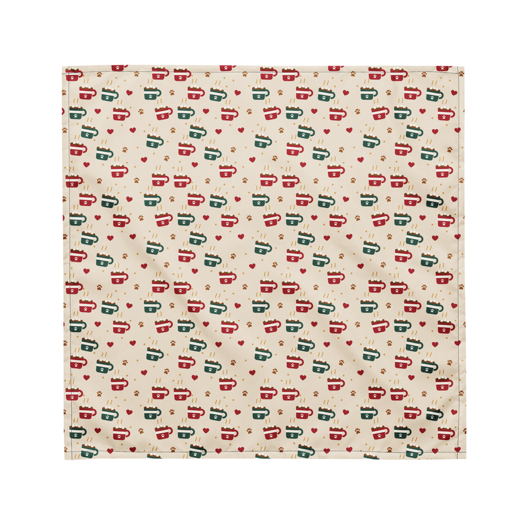 Hot Cocoa Pup Dog Bandana – Medium, laid flat