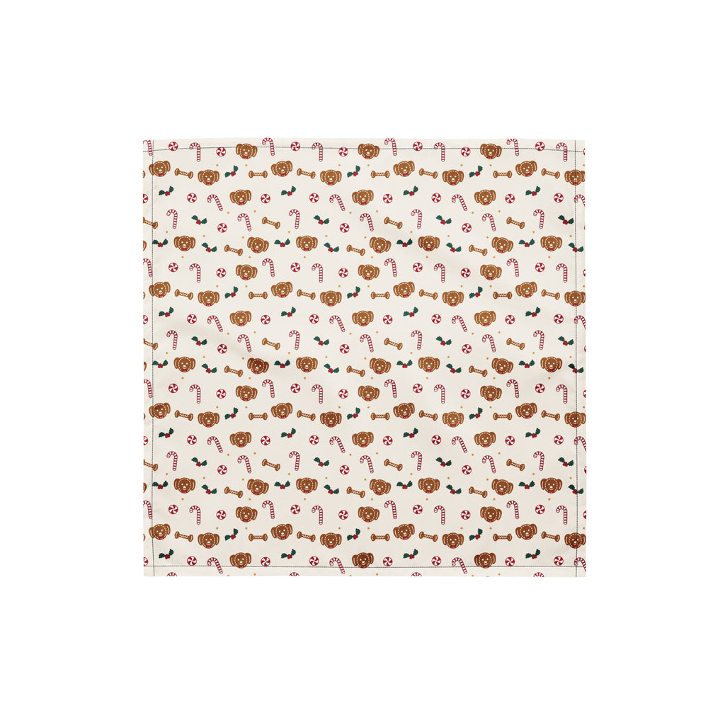 Gingerbread Pup Dog Bandana – Small, laid flat