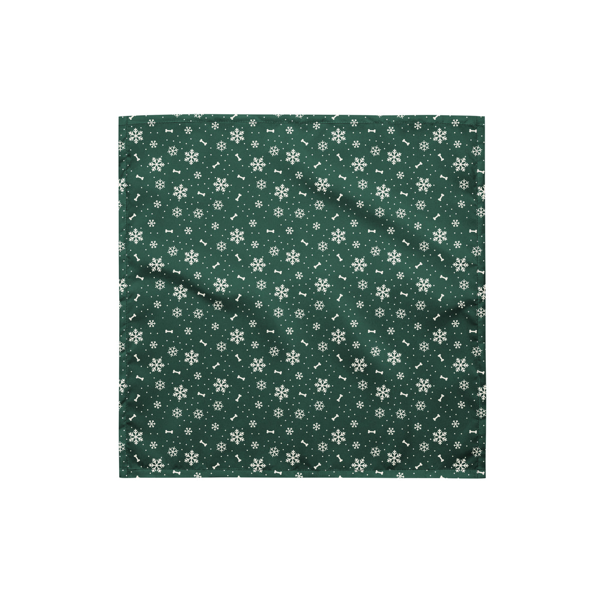 Winter Snowflake Dog Bandana – Small, laid flat