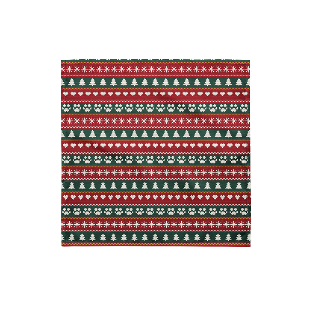 Fair Isle Sweater Paws Dog Bandana – Small, laid flat