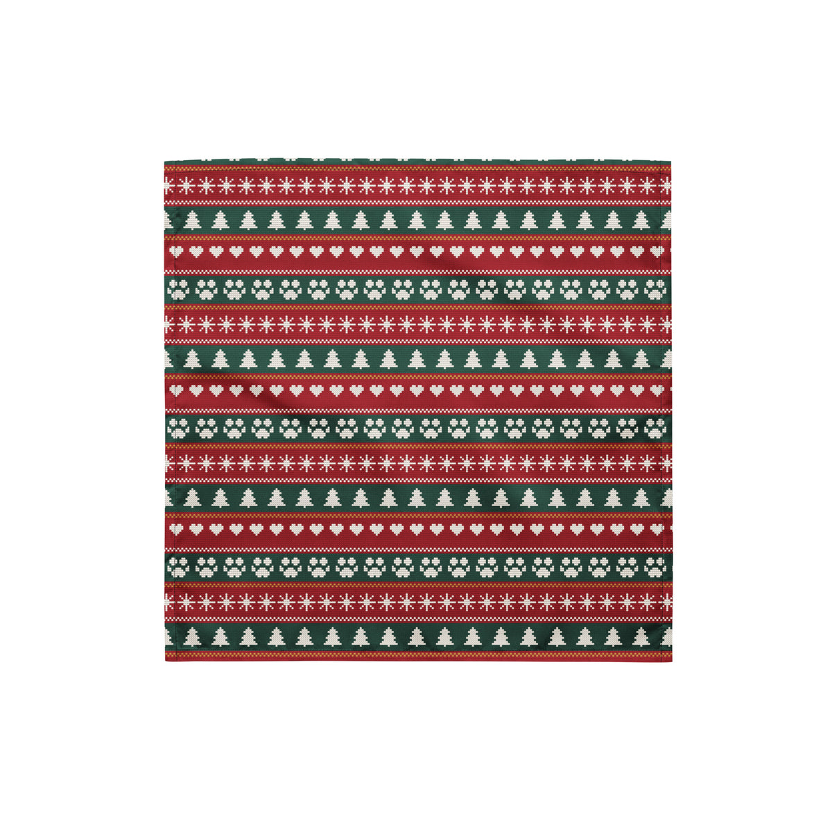 Fair Isle Sweater Paws Dog Bandana – Small, laid flat