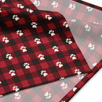 Red Buffalo Plaid Paws Dog Bandana – fabric close-up