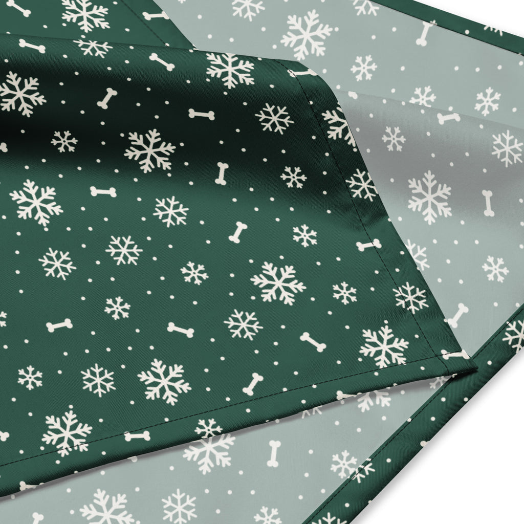 Winter Snowflake Dog Bandana – fabric close-up