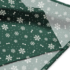 Winter Snowflake Dog Bandana – fabric close-up