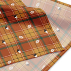 Harvest Plaid Thanksgiving Dog Bandana – fabric close-up