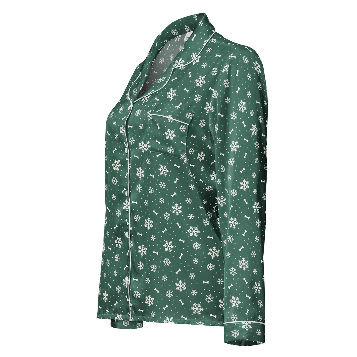 Winter Snowflake Matching Pajama Top – front view