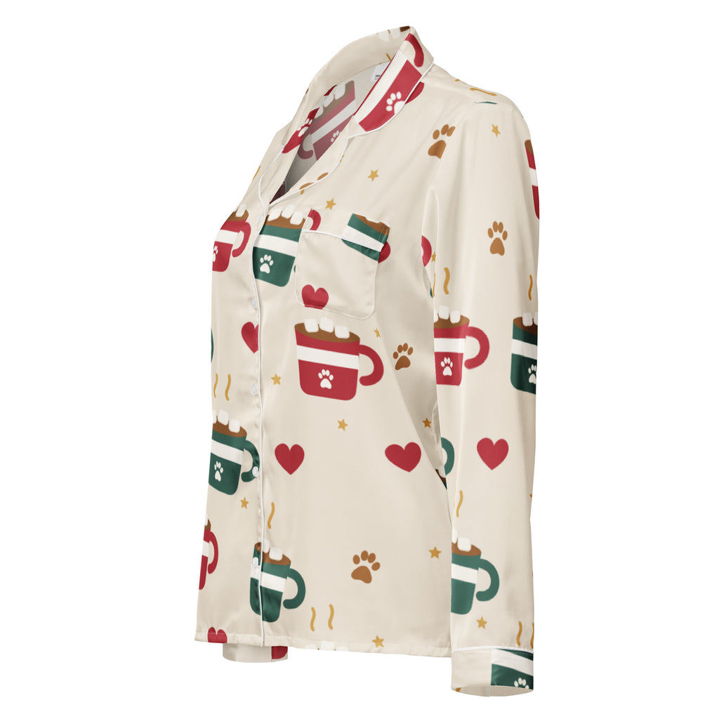 Hot Cocoa Pup Matching Pajama Top – front view