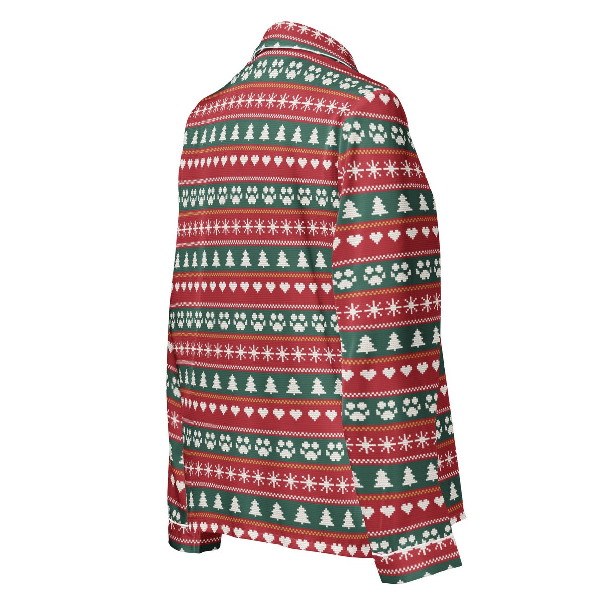 Fair Isle Sweater Paws Matching Pajama Top – back view