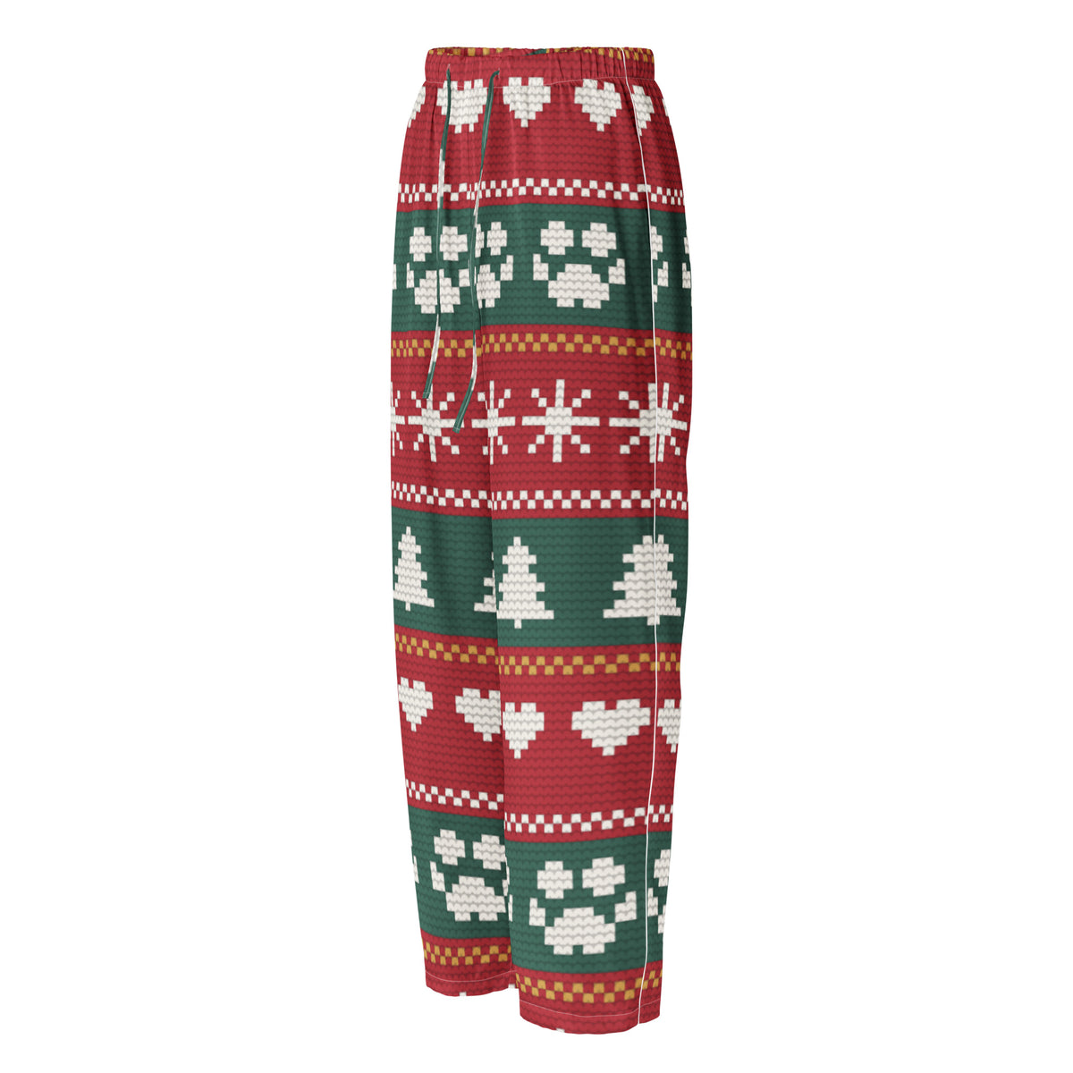 Fair Isle Sweater Paws Matching Pajama Pants – front view