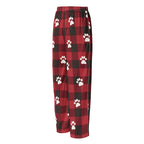Red Buffalo Plaid Paws Matching Pajama Pants – back view