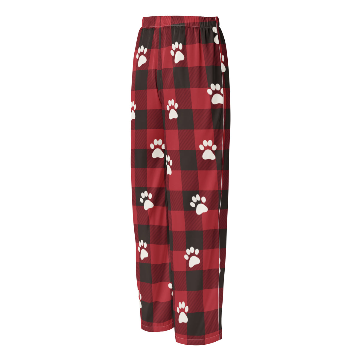 Red Buffalo Plaid Paws Matching Pajama Pants – back view