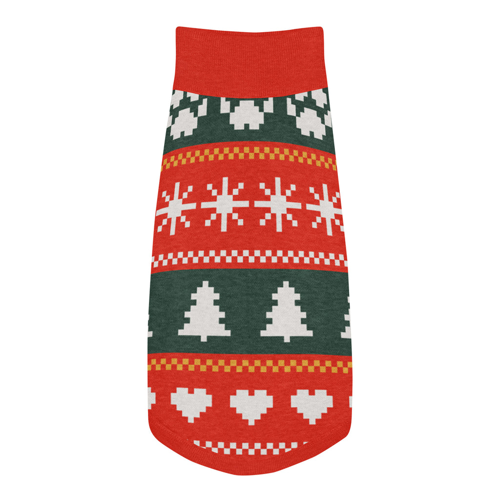 Fair Isle Sweater Paws Knitted Dog Sweater – size 2XL, top view