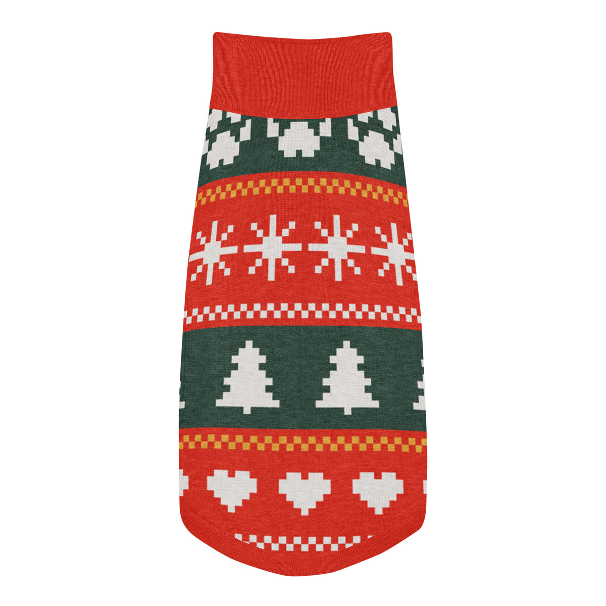 Fair Isle Sweater Paws Knitted Dog Sweater – size 2XL, top view