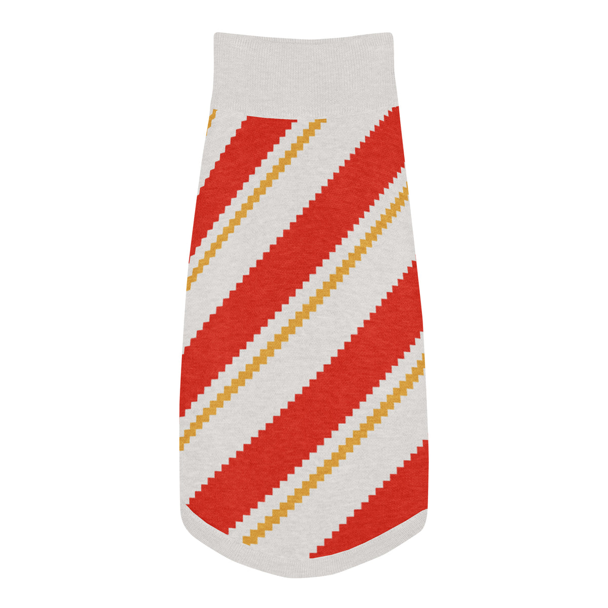Candy Cane Lane Knitted Dog Sweater – size 2XL, top view