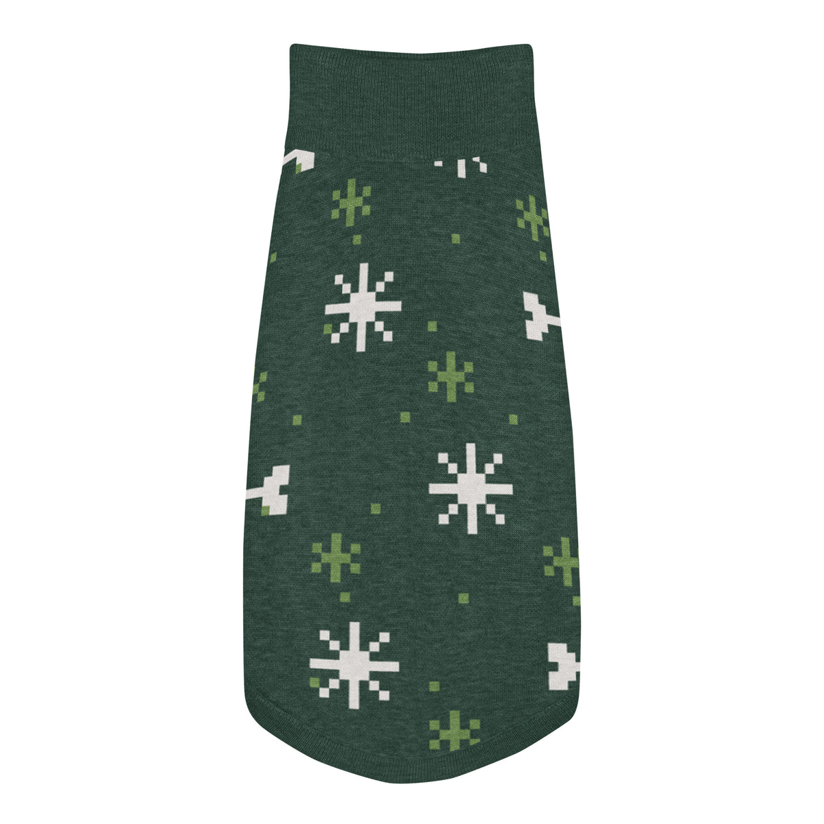 Winter Snowflake Knitted Dog Sweater – size 2XL, top view