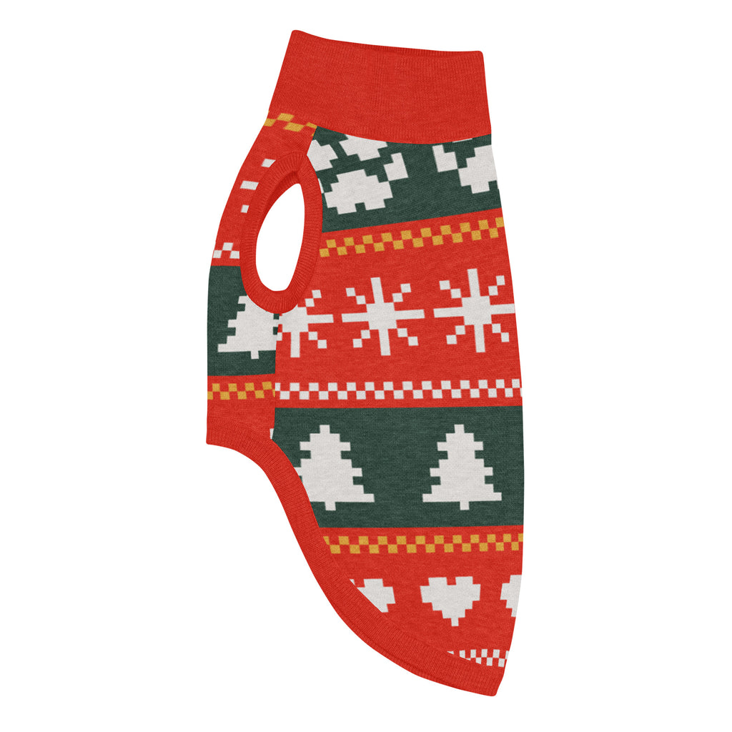 Fair Isle Sweater Paws Knitted Dog Sweater – size 2XL, left side