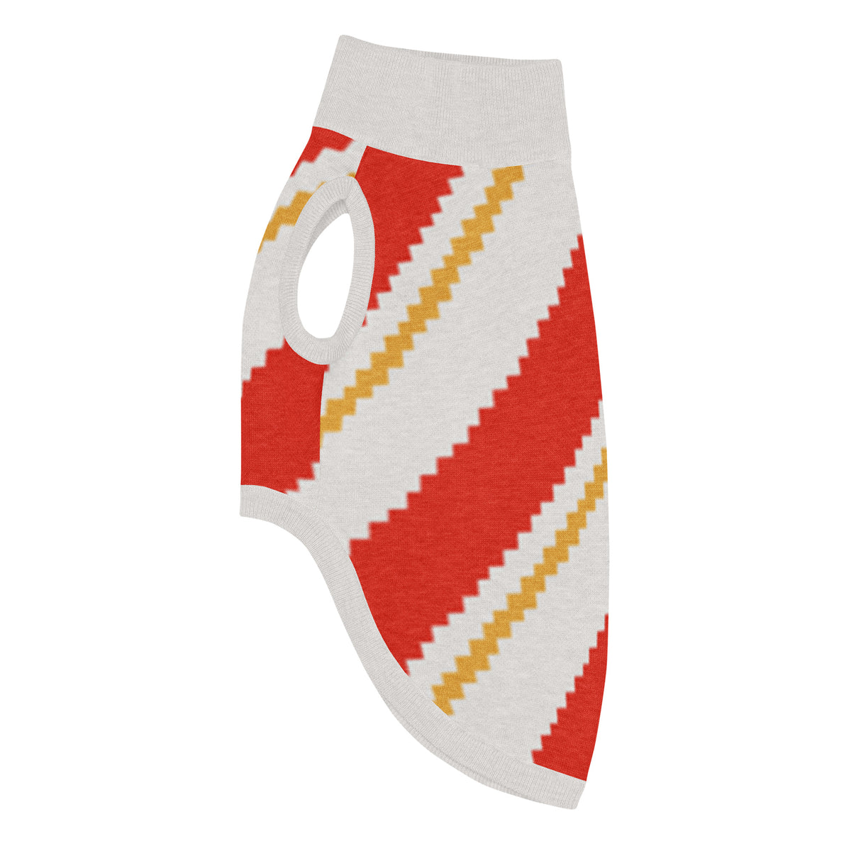Candy Cane Lane Knitted Dog Sweater – size 2XS, left side