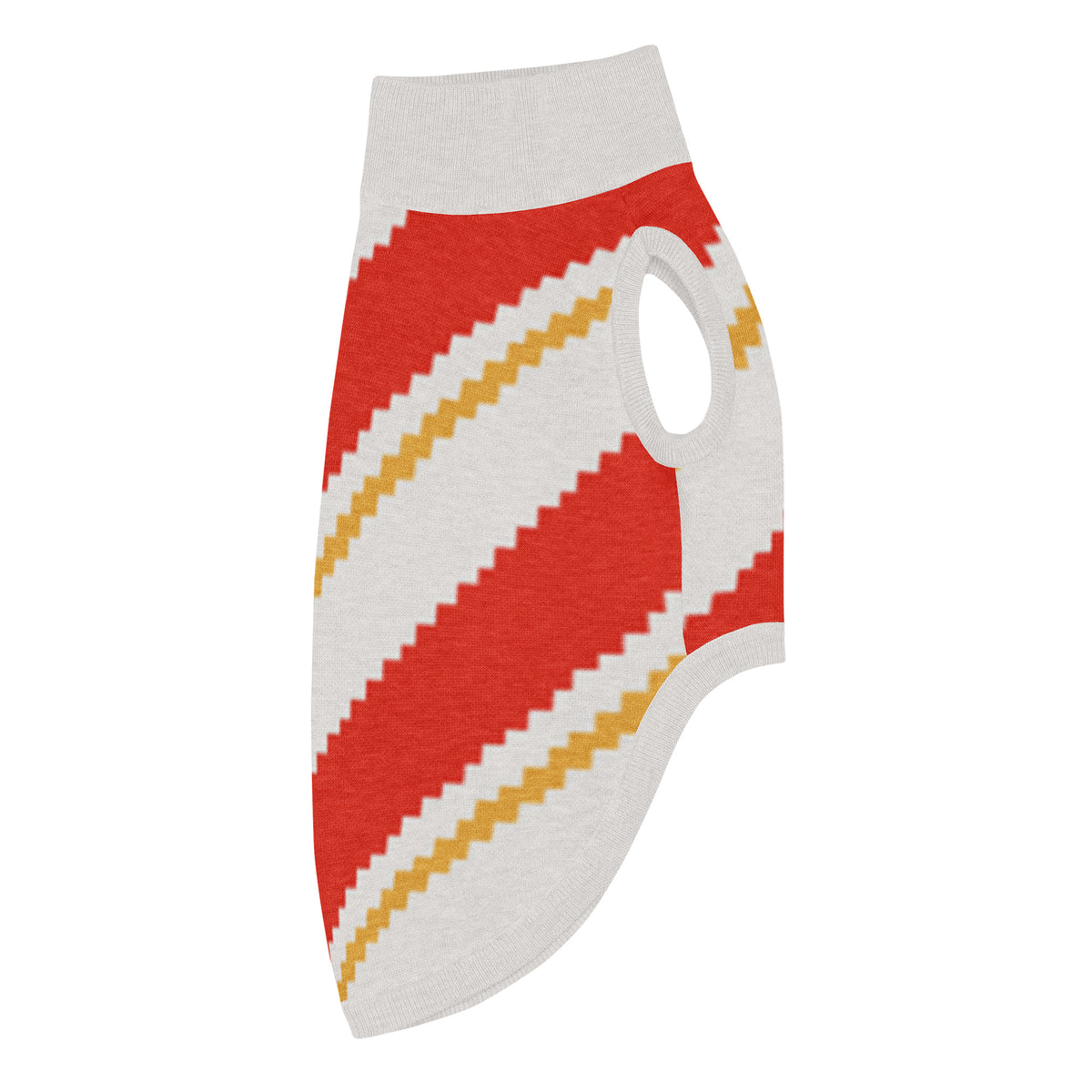 Candy Cane Lane Knitted Dog Sweater – size 2XS, right side