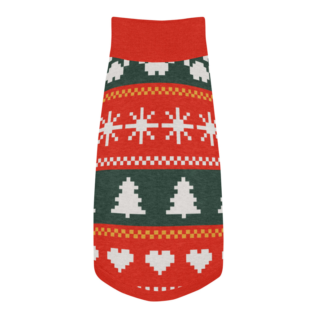 Fair Isle Sweater Paws Knitted Dog Sweater – size L, top view