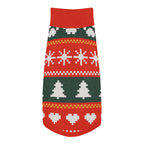 Fair Isle Sweater Paws Knitted Dog Sweater – size L, top view