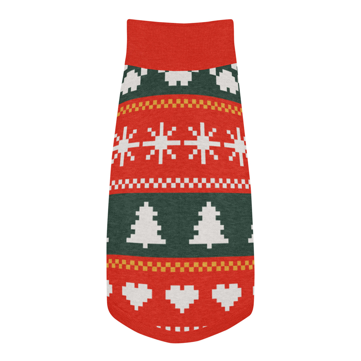 Fair Isle Sweater Paws Knitted Dog Sweater – size L, top view