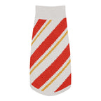 Candy Cane Lane Knitted Dog Sweater – size L, top view