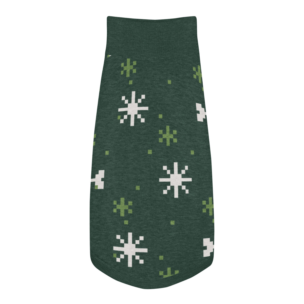 Winter Snowflake Knitted Dog Sweater – size L, top view