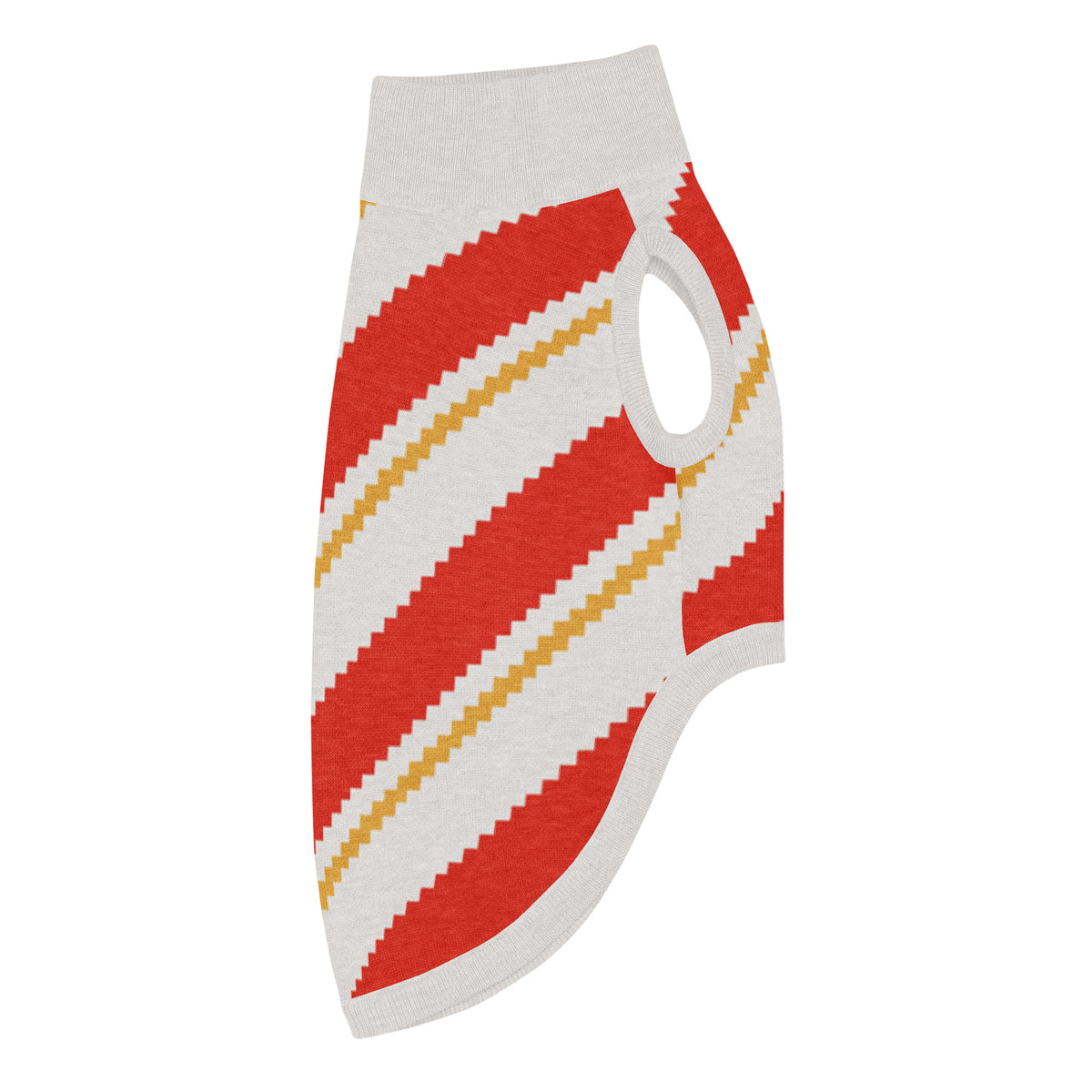 Candy Cane Lane Knitted Dog Sweater – size L, right side