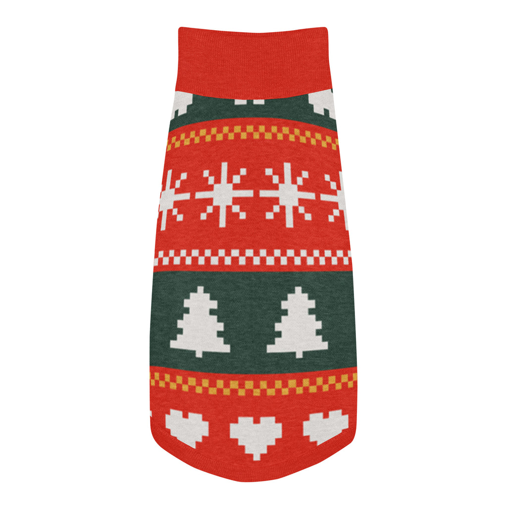 Fair Isle Sweater Paws Knitted Dog Sweater – size M, top view