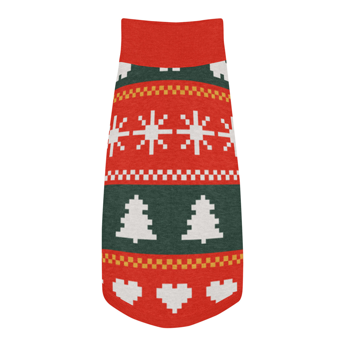 Fair Isle Sweater Paws Knitted Dog Sweater – size M, top view