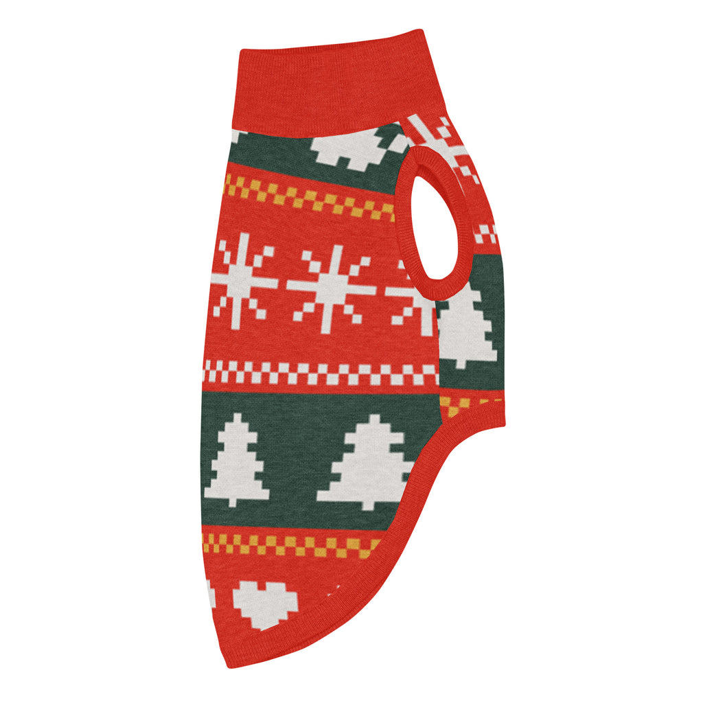 Fair Isle Sweater Paws Knitted Dog Sweater – size M, right side