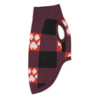 Red Buffalo Plaid Paws Knitted Dog Sweater – size M, right side