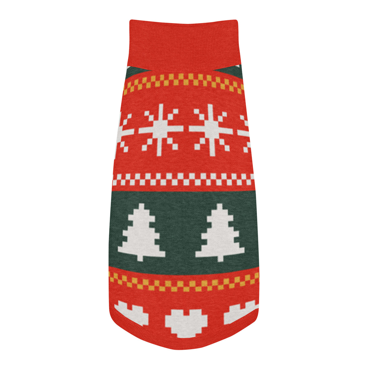 Fair Isle Sweater Paws Knitted Dog Sweater – size S, top view