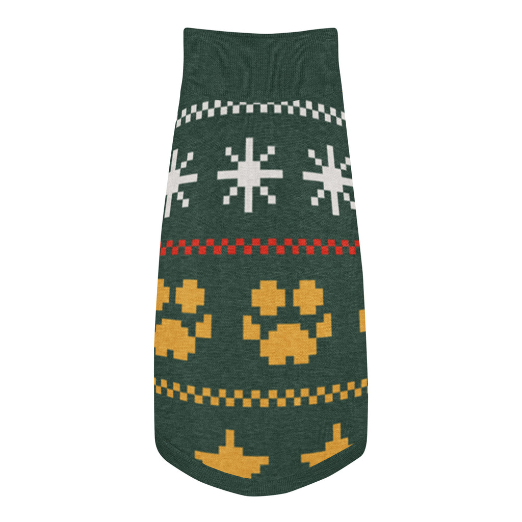 Midnight Stars Knitted Dog Sweater – size S, top view