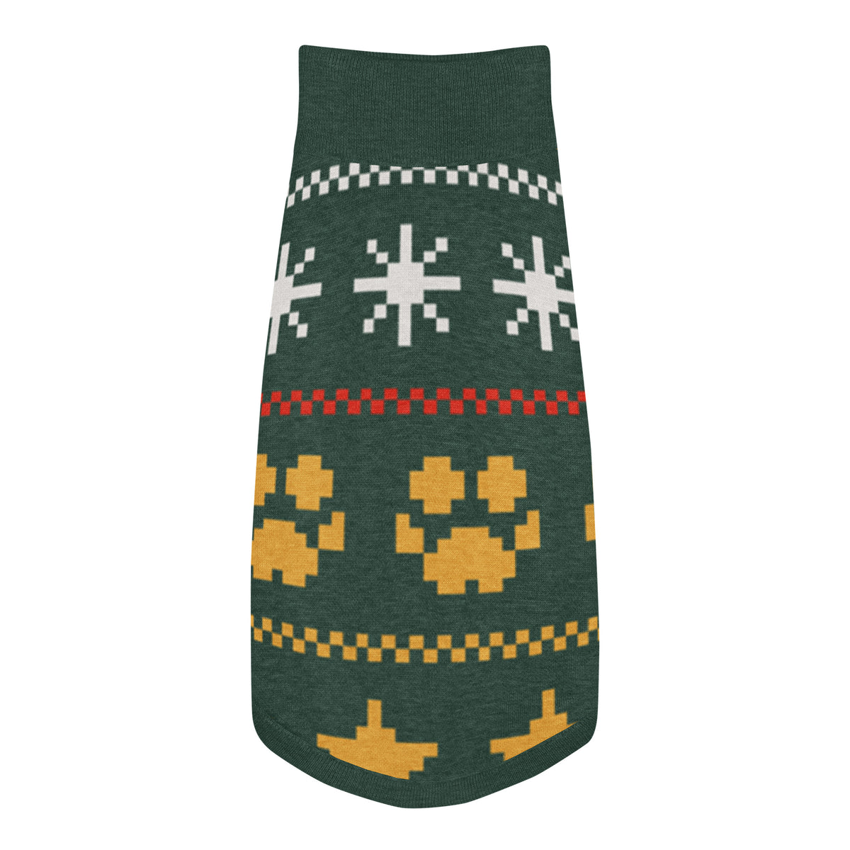 Midnight Stars Knitted Dog Sweater – size S, top view
