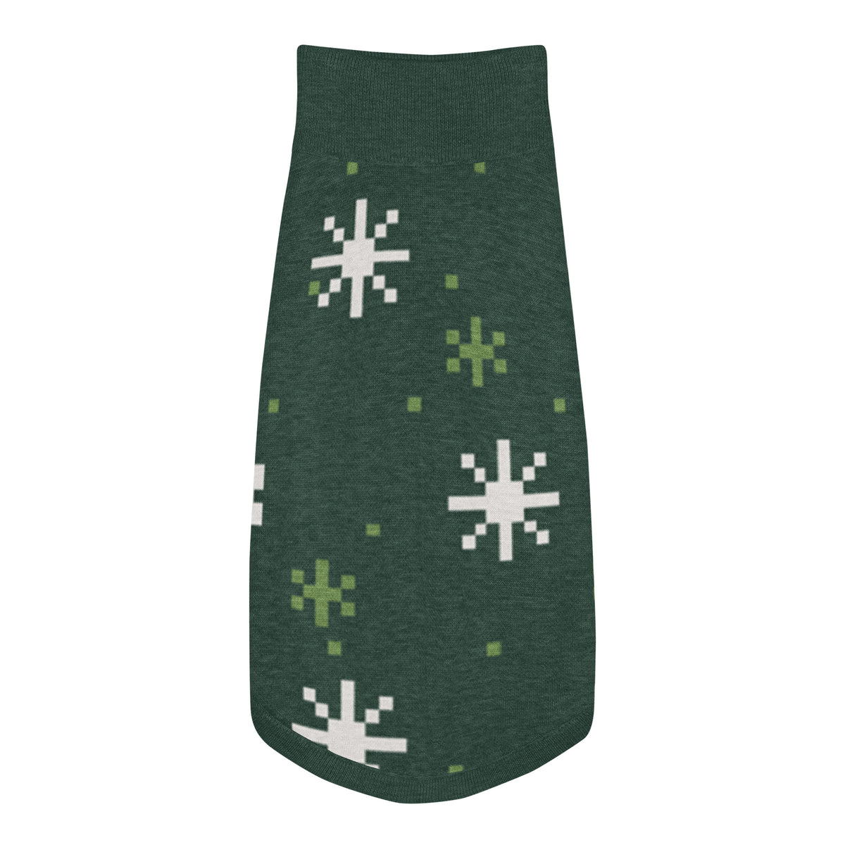 Winter Snowflake Knitted Dog Sweater – size S, top view