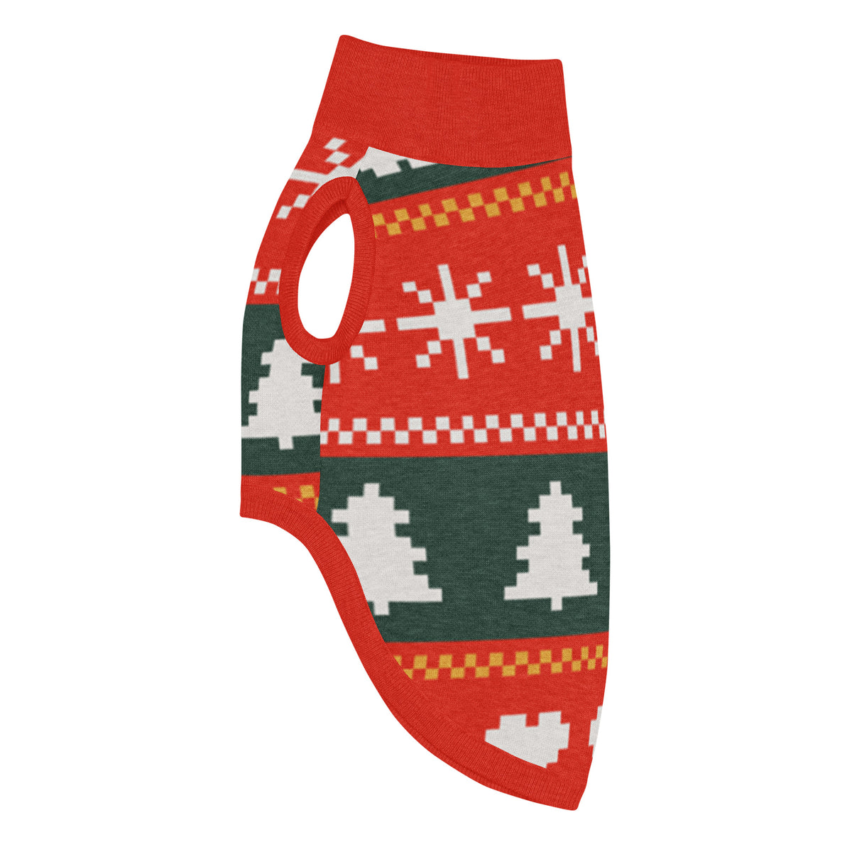 Fair Isle Sweater Paws Knitted Dog Sweater – size S, left side