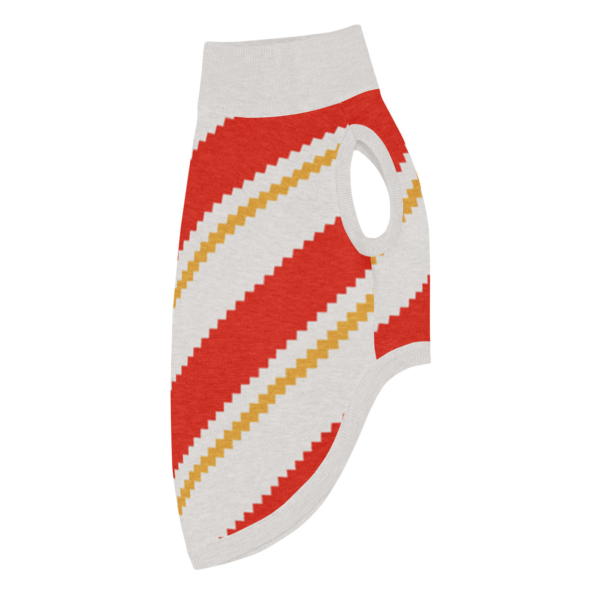 Candy Cane Lane Knitted Dog Sweater – size S, right side