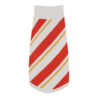 Candy Cane Lane Knitted Dog Sweater – size XL, top view
