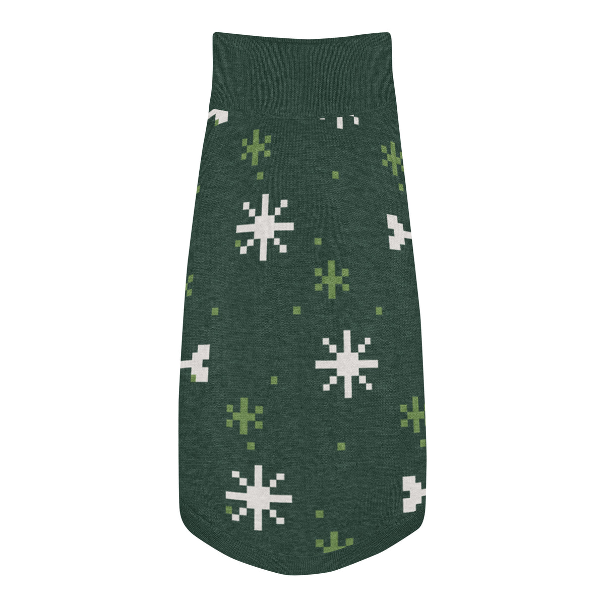 Winter Snowflake Knitted Dog Sweater – size XL, top view