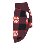 Red Buffalo Plaid Paws Knitted Dog Sweater – size XL, right side