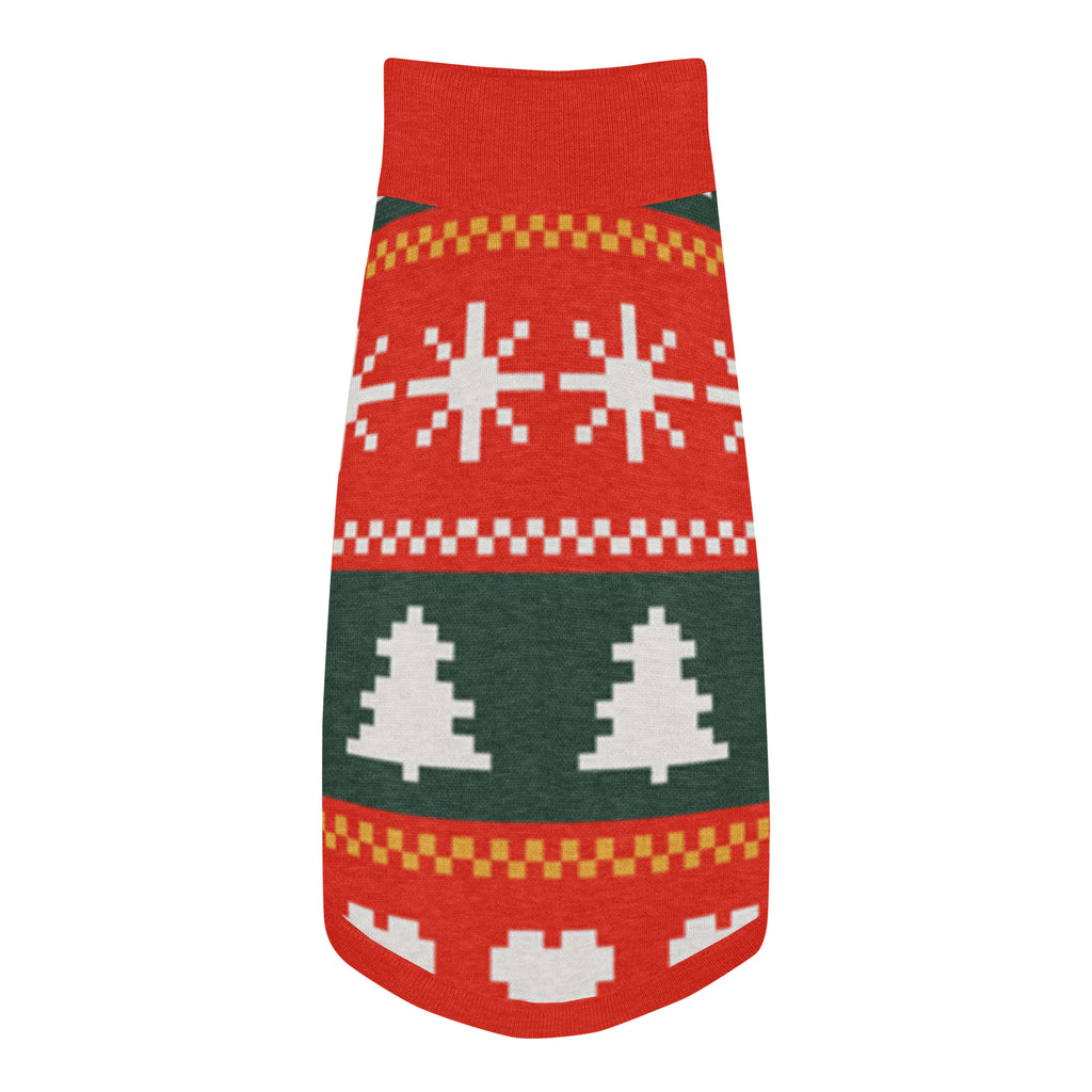 Fair Isle Sweater Paws Knitted Dog Sweater – size XS, top view