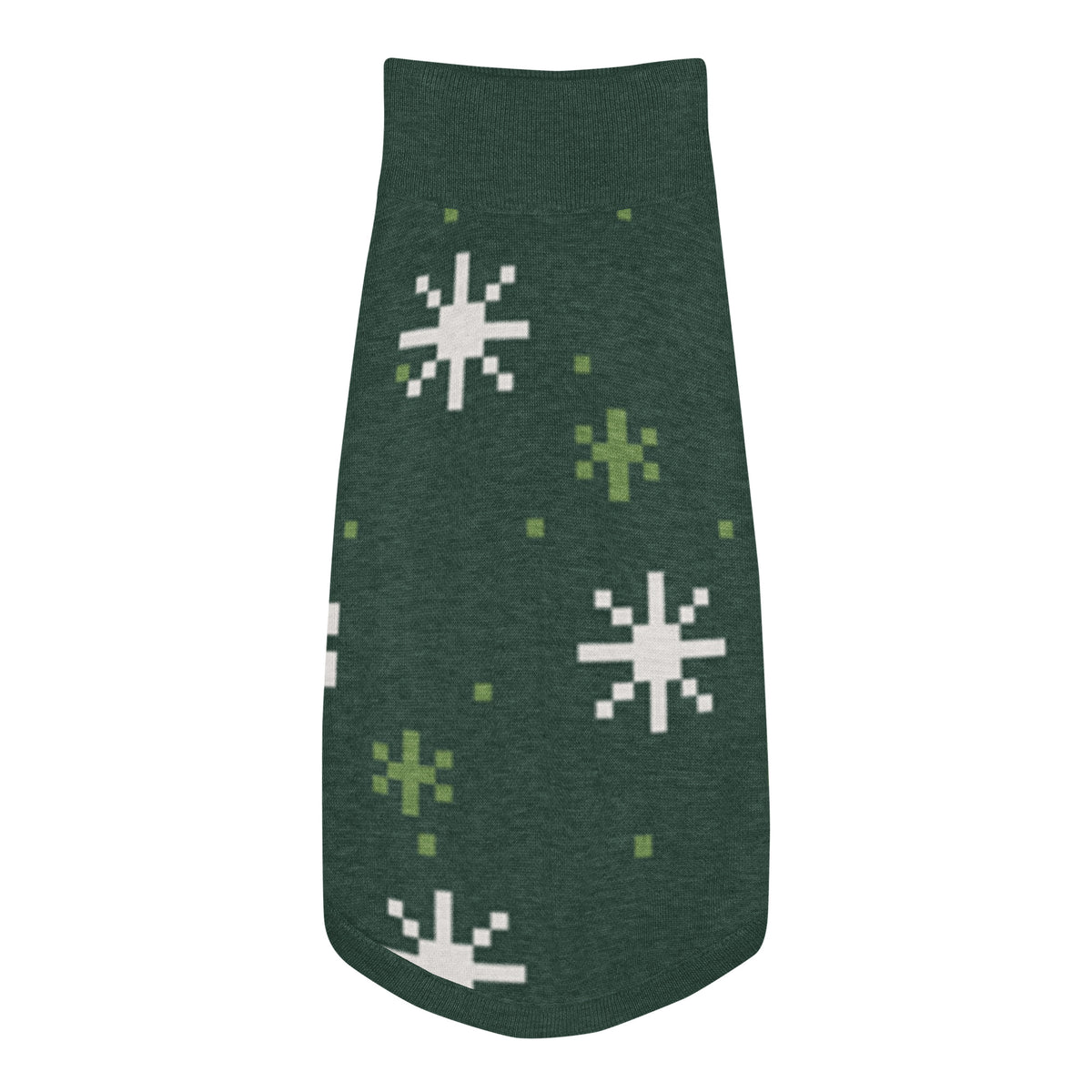 Winter Snowflake Knitted Dog Sweater – size XS, top view