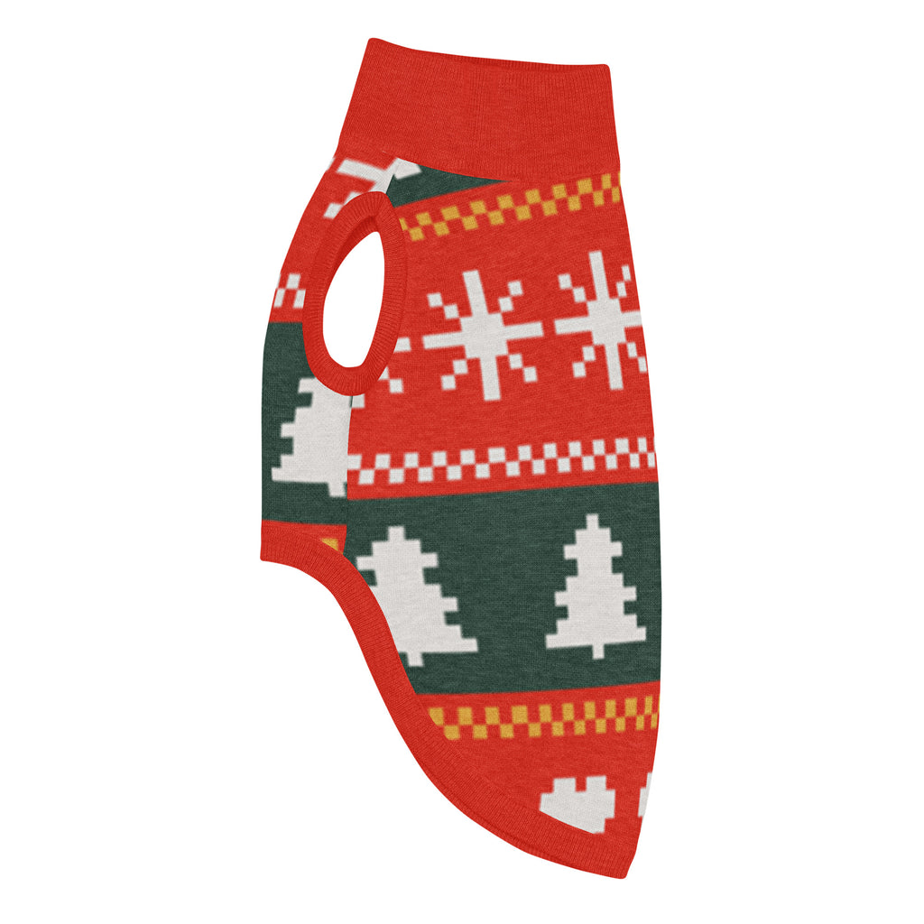 Fair Isle Sweater Paws Knitted Dog Sweater – size XS, left side